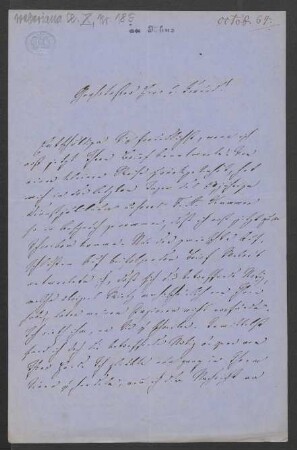 Brief an Friedrich Wilhelm Jähns : o.D.