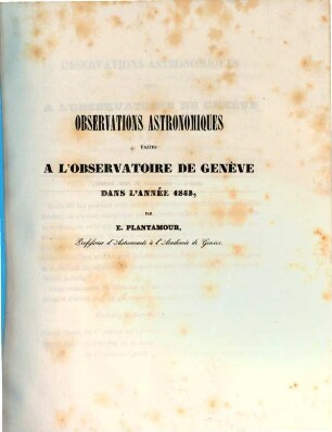 Observations astronomiques faites à l'Observatoire de Genève. 1843