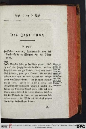 Das Jahr 1800: Jäner