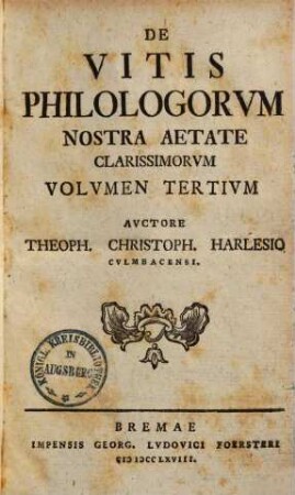 De vitis philologorum nostra aetate clarissimorum, 3