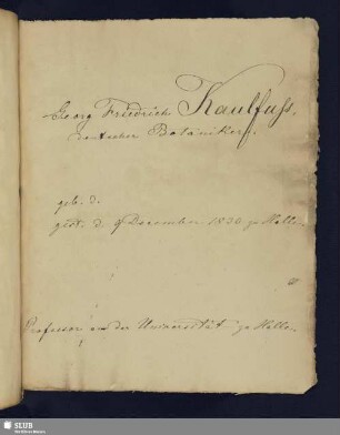 Nr. 108-109. Kaulfuß, Georg Friedrich