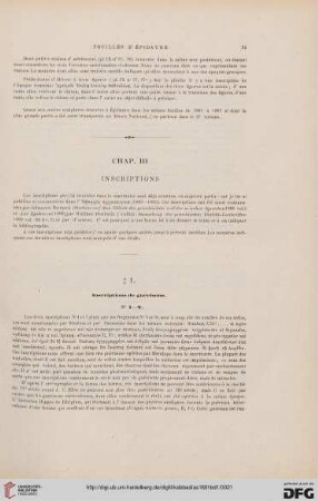 Chapitre III: Inscriptions