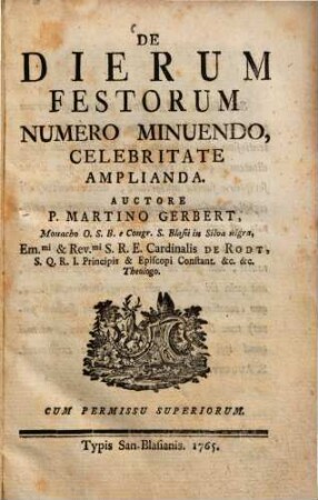 De Dierum Festorum Numero Minuendo, Celebritate Amplianda