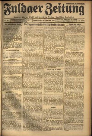 Ausgabe vom Donnerstag, den 26. Februar 1925.