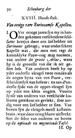 XVIII. Hooft-stuk. Van eenige rare Surinaamse Kapellen