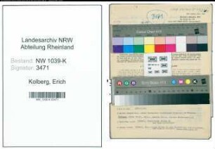 Entnazifizierung Erich Kolberg , geb. 01.02.1898 (Bankbeamter)