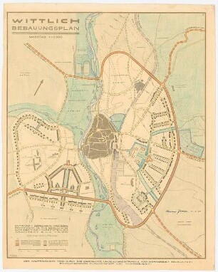 Bebauungsplan der Stadterweiterung für Wittlich: (von Inv.Nr. 21316): Bebauungsplan 1:2500, Maßstabsleiste
