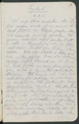 Tagebuch August 1915 bis Februar 1916
