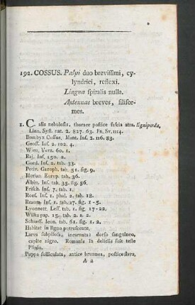 192. Cossus. - 194. Noctua.