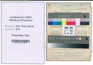 Entnazifizierung Karl Rosenthal , geb. 19.10.1902 (Bahnangestellter)