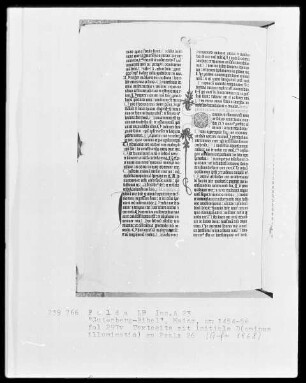 Eines der zwölf erhaltenen Pergamentexemplare der 42-zeiligen Bibel Gutenbergs — Band 1 der Gutenberg-Bibel — Initiale D(ominus illuminatio), Folio 297verso