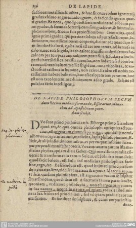 De Lapide Philosophorum secundeum...