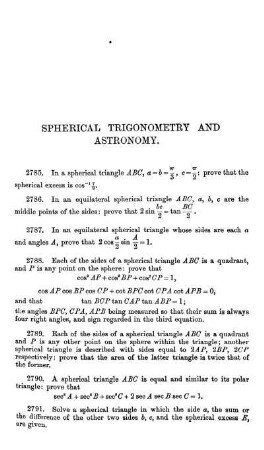 Spherical Triginemtry and Astronomy.