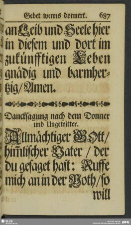 Dancksagung nach dem Donner und Ungewitter