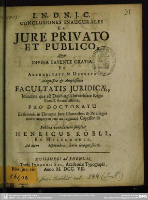 Conclusiones Inaugurales Ex Iure Privato Et Publico