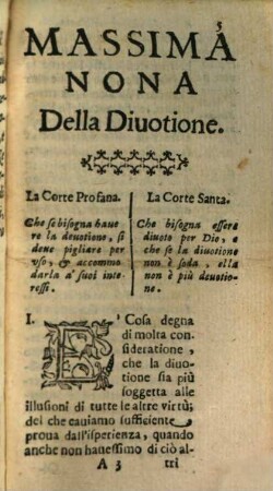 Delle Massime Della Corte Santa, 2. Spettanti al gouerno della vita presente