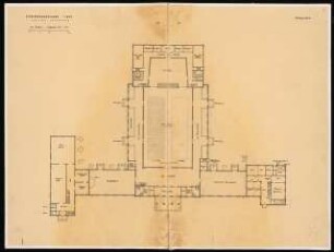 Deutsches Volksmuseum Schinkelwettbewerb 1935: Saalbau: Grundriss EG 1:200