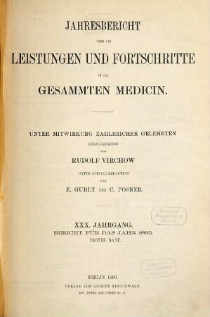 Jahresbericht über die Leistungen und Fortschritte in der gesamten Medizin, 1895,1 = Jg. 30 (1896)