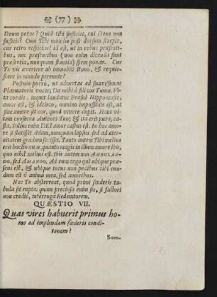 Quaestio VII. Quas vires habuerit primus homo ad implendam ...