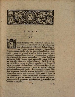 Diss. theol. exhibens demonstrationem, extra ecclesiam non dari salutem