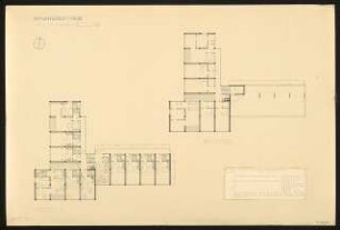 Appartementhaus: Grundriss Normal- und Dachgeschoss 1:100