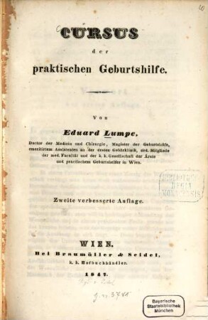 Cursus der praktischen Geburtshilfe