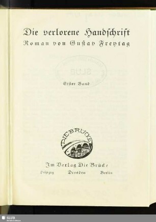 Die verlorene Handschrift : Roman