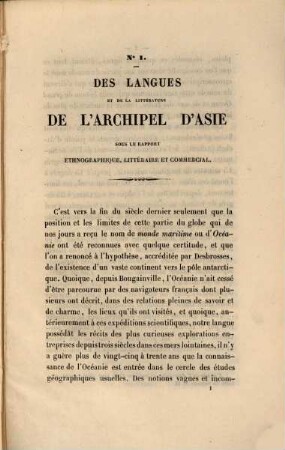 Mémoire Lettres et Rapports relatifs au cours de langues Malaye et Javanaise fait à la Bibliothèque royale pendant les années 1840 - 42,...
