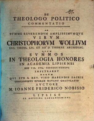 De theologo politico commentatio