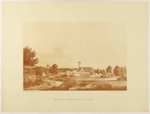 Landhaus und Garten des russischen Fürsten Nikolaus Abramowitsch Putjatin (1749-1830) in Kleinzschachwitz bei Dresden (Baujahr 1798, heute Putjatinstraße 26), aus der Mappe: Dresdens Umgebung in Landschaftsbildern, Anfang 19. Jahrhundert