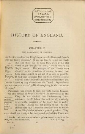 History of England from the accession of James I. to the outbreak of the Civil War : 1603 - 1642, 10