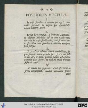 Positiones Miscellae.