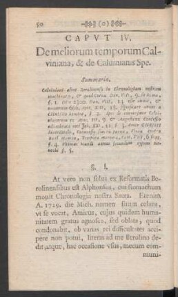 Caput IV. De meliorum temporum Calviniana, & de Calvinianis Spe.