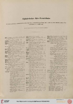 Alphabetisches Ortsverzeichniss