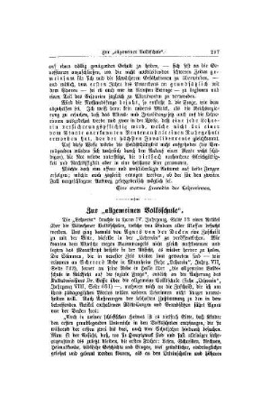Zur "allgemeinen Volksschule"