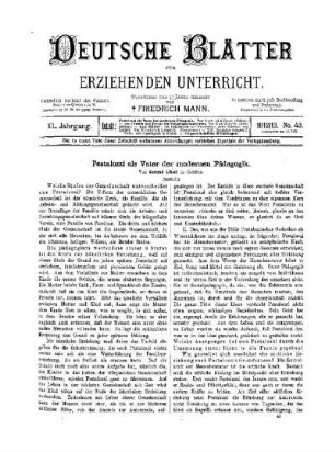 Pestalozzi als Vater der modernen Pädagogik : (Schluß)