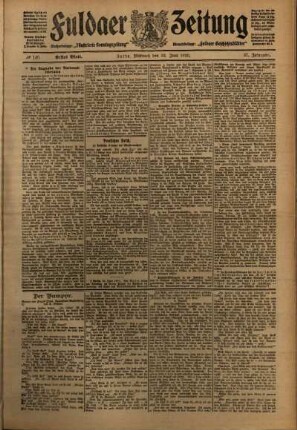 Erste Ausgabe vom Mittwoch, den 22. Juni 1910.