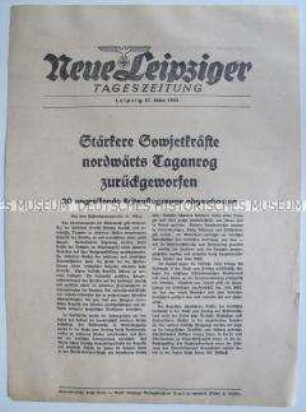 Extrablatt der "Neuen Leipziger Tageszeitung" zum Angriff der Wehrmacht auf sowjetische Truppen bei Taganrog