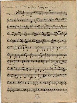 Potpourri en quatuor pour flûte, violon, alto & guitarre : Oeuv. 155