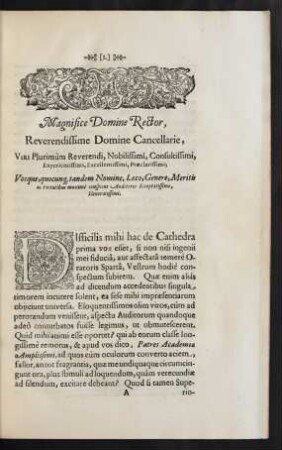 Magnifice Domine Rector, Reverendissime Domine Cancellarie ...