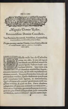 Magnifice Domine Rector, Reverendissime Domine Cancellarie ...