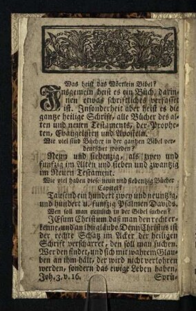 Was heist das Wörtlein Bibel?