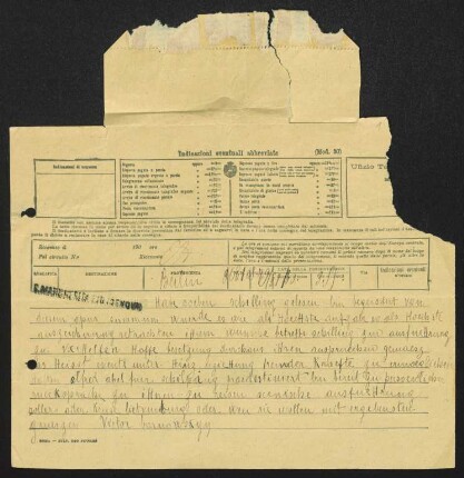 Brief von Victor Barnowsky an Gerhart Hauptmann