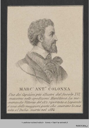 Folge von Bildnissen : Männerbildnisse, Helden : Bildnis des Marcantonio Colonna
