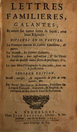 Lettres familières