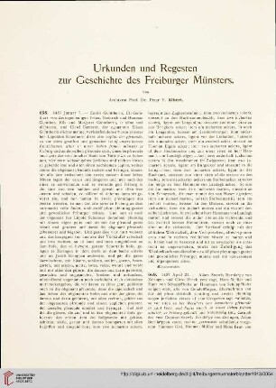 Urkunden und Regesten zur Geschichte des Freiburger Münsters, [12]