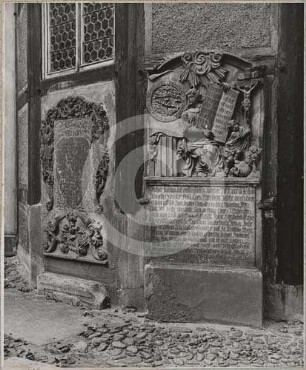 Epitaphien an der Sakristeiwand der Friedenskirche in Schweidnitz