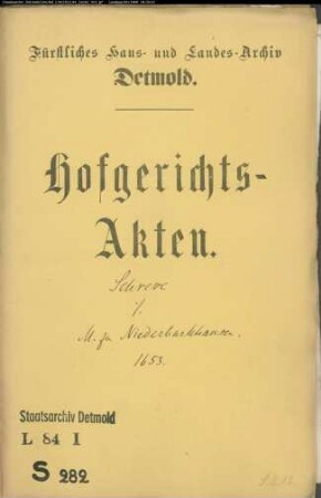 Schreve, Peter zu Herford gegen Jobst Christian Meier zu Niederbarkhausen - Schuldforderung