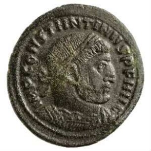 Münze, Follis, Aes 3, 312 - 313 n. Chr.