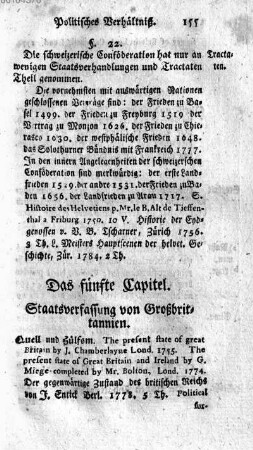 Das fuenfte Capitel. Staatsverfassung von Großbrittannien